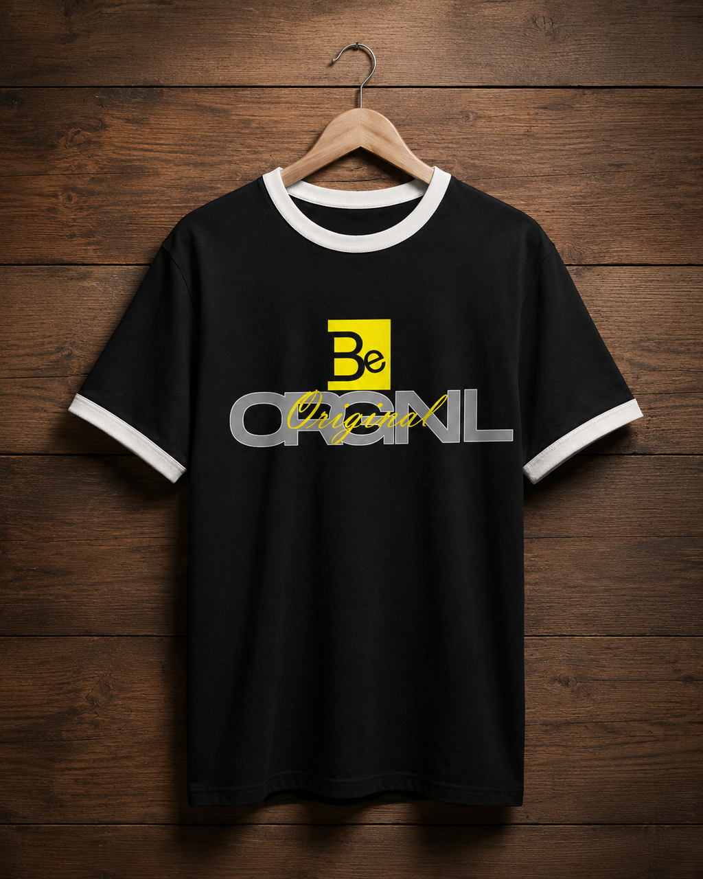 Be Original Black with White Ringer T-Shirt
