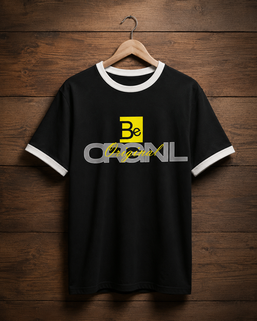 Be Original Black with White Ringer T-Shirt