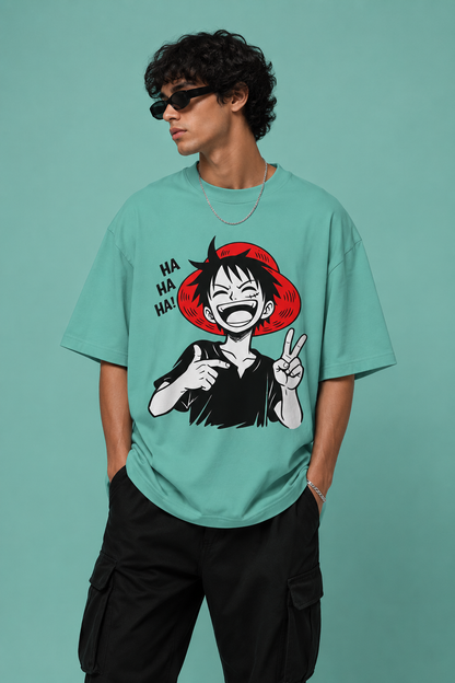 Smiling Luffy Terry Oversized Tee