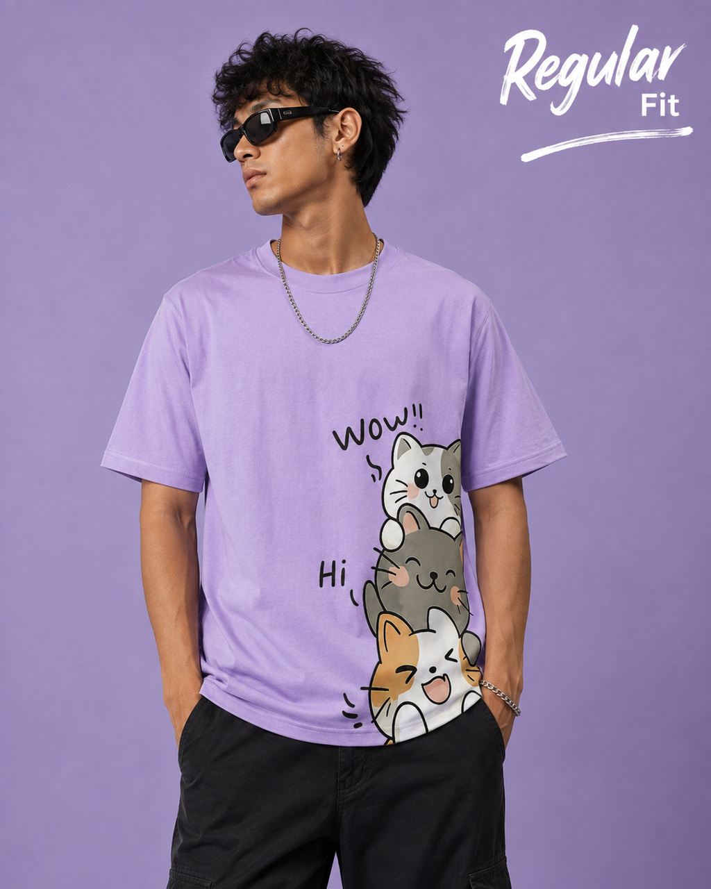 Kitty Oversized/Regular Fit  Graphic Tee
