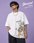 Kitty Oversized/Regular Fit  Graphic Tee