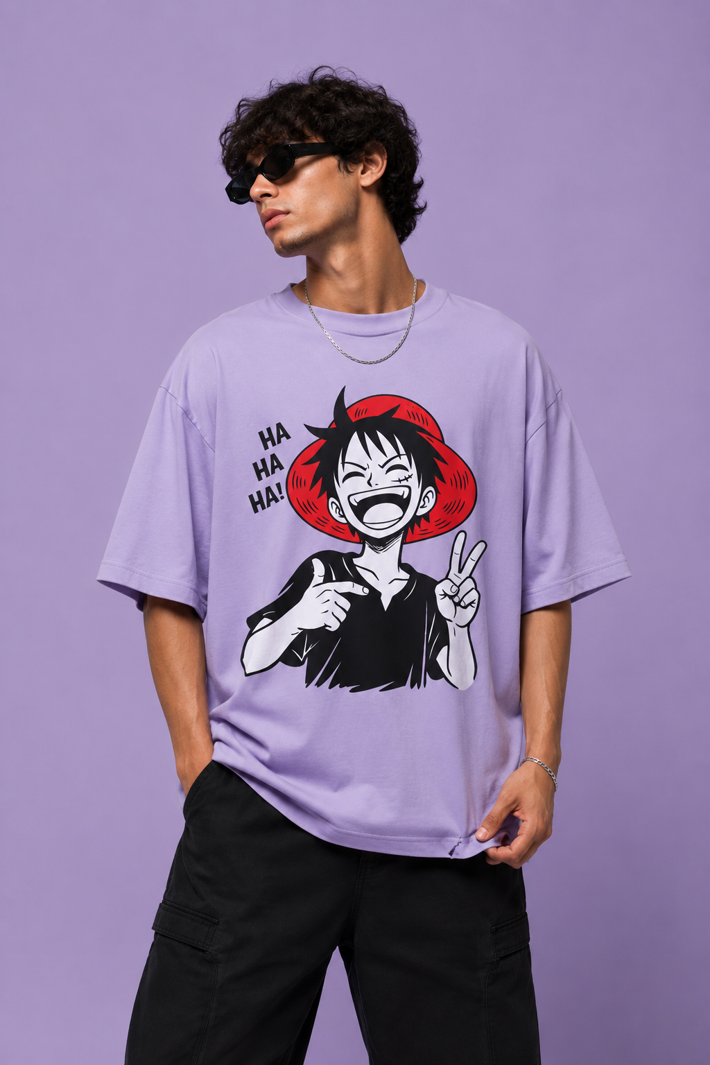 Smiling Luffy Terry Oversized Tee