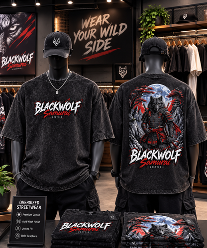 Blackwolf Samurai Oversized Graphic Tee