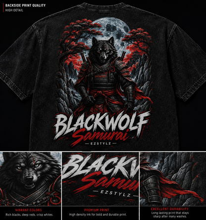 Blackwolf Samurai Oversized Graphic Tee