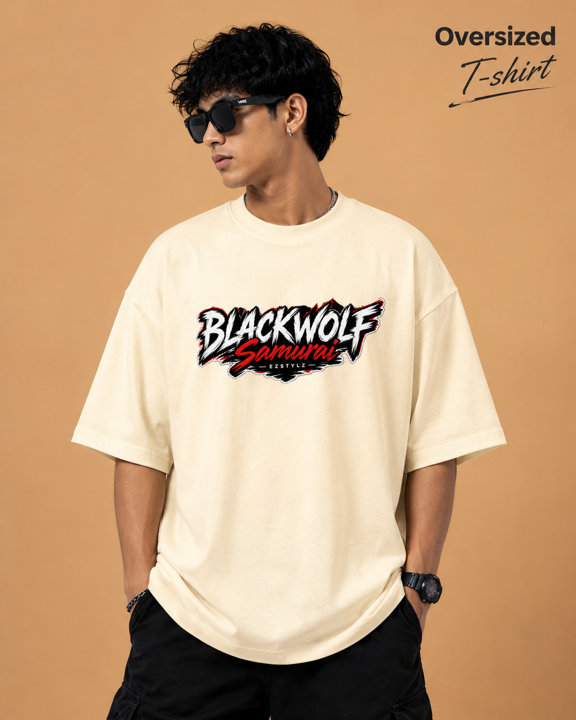 Blackwolf Samurai Oversized Graphic Tee